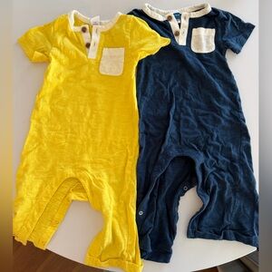 Old navy boy Yellow and Blue Baby Rompers with Pockets